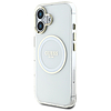 Guess IML Metal színes kör klasszikus logós MagSafe tok iPhone 16-hoz - fehér