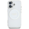 Guess IML Metal színes kör klasszikus logós MagSafe tok iPhone 16-hoz - fehér
