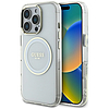 Guess IML Metal színes kör klasszikus logós MagSafe tok iPhone 16 Pro Maxhoz - fehér