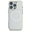 Guess IML Metal színes kör klasszikus logós MagSafe tok iPhone 16 Pro Maxhoz - fehér