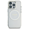 Guess IML Metal színes kör klasszikus logós MagSafe tok iPhone 16 Próhoz - fehér