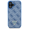 Guess kemény bőr 4G háromszög alakú strasszos MagSafe tok iPhone 16-hoz, kék