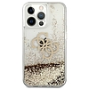 Guess Liquid Glitter 4G nagy logó - iPhone 13 Pro Max tok arany (GUHCP13XLG4GGO)