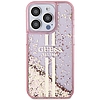 Guess Liquid Glitter Gold Stripes tok iPhone 15 Pro-hoz - rózsaszín