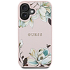 Guess MagSafe iPhone 16 tok, szemcsés, virágmintás, rózsaszín