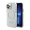 Guess Metal Outline MagSafe - tok iPhone 12 / iPhone 12 Pro készülékekhez átlátszó / arany (GUHMP12MHTRMD)