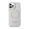 Guess Metal Outline MagSafe - tok iPhone 12 / iPhone 12 Pro készülékekhez átlátszó / arany (GUHMP12MHTRMD)