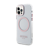 Guess Metal Outline MagSafe - tok iPhone 12 / iPhone 12 Pro készülékekhez átlátszó / rózsaszín (GUHMP12MHTRMP)
