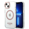 Guess Metal Outline MagSafe tok iPhone 13-hoz - rózsaszín