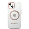 Guess Metal Outline MagSafe tok iPhone 13-hoz - rózsaszín