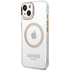 Guess Metal Outline MagSafe tok iPhone 15 Plus / 14 Plus-hoz - arany