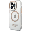 Guess Metal Outline MagSafe tok iPhone 15 Próhoz - arany