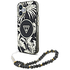 Guess Palm Trees Triangle Pearl Strap MagSafe iPhone 16 tok, fekete