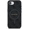 Guess PU bőr 4G színes gyűrűs tok iPhone 16e-hez, fekete