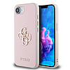 Guess PU Grained 4G fém logós iPhone 16e tok - rózsaszín