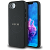 Guess PU Grained Classic logós tok iPhone 16e-hez MagSafe-fel - fekete