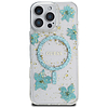 Guess Resin Flowers Glitter MagSafe iPhone 16 Pro Max tok - átlátszó zöld