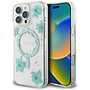 Guess Resin Flowers Glitter MagSafe iPhone 16 Pro tok - átlátszó zöld