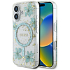 Guess Resin Flowers Glitter MagSafe iPhone 16 tok - átlátszó zöld