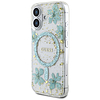 Guess Resin Flowers Glitter MagSafe iPhone 16 tok - átlátszó zöld