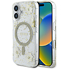 Guess Resin Flowers Glitter MagSafe iPhone 16 tok - bézs