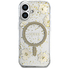 Guess Resin Flowers Glitter MagSafe iPhone 16 tok - bézs