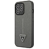 Guess Saffiano Triangle logós tok - borító iPhone 13 Pro készülékhez ezüst (GUHCP13LPSATLG)