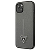Guess Saffiano Triangle logós tok - borító iPhone 13 telefonhoz ezüst (GUHCP13MPSATLG)