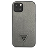 Guess Saffiano Triangle logós tok - borító iPhone 13 telefonhoz ezüst (GUHCP13MPSATLG)