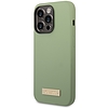 Guess Silicone Logo Plate MagSafe tok iPhone 14 Pro Max készülékhez - zöld