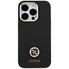 Guess szilikon logós Strass 4G tok iPhone 15 Pro-hoz, fekete