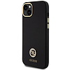 Guess szilikon logós strassz 4G tok iPhone 15 Plus / 14 Plus 6.7"-hez - fekete