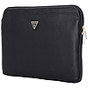 Guess ujjú, szemcsés, cipzáras zsebes, háromszög logós 14"-es laptop táska, fekete