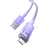 Gyorstöltő kábel Baseus USB-A és Lightning Explorer Series 2m, 2,4A, lila (CATS010105)