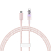Gyorstöltő kábel Baseus USB-C a Lightning Explorer sorozathoz 1 m, 20 W, rózsaszín (CATS010204)