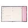 Határidőnapló 2026 mágnessel záródó REALSYSTEM 110x160mm heti sárga lapos Purple flowers
