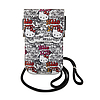 Hello Kitty Leather Tags Graffiti Cord - Crossbody telefontáska bézs (HKOWBHDGPTE)