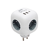 Home CUBE1 kocka elosztó USB töltővel, 3 aljzat gyermekvédelemmel, 1db USB C, 2db USB A, max. 3680 W