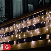 Home KSF 50F/WH LED-es fényfüggöny, 3 m / 38 db hidegfehér és 12 db hidegfehér villogó LED, fekete vezeték, sorolható, kül- és beltéri kivitel