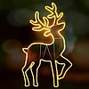 Home NEON 4 szarvas figura, LED-es neon fény, két oldalú, fém váz, IP44, kültéri, beltéri, napsárga