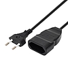 Home NV 12-5/BK EURO kéteres hosszabbító, 5 m, H03VVH2-F 2x0,75 mm2 kábel, 250V~/2,5A/max.575W, fekete színű