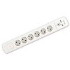 Home NVT 06K USB/WH túlfeszültség védett hálózati elosztó, 1,4 m, kapcsolós, H05VV-F 3G1,5 mm2 kábel, 6 aljzat, max. 3680W, falra akasztható, USB töltőaljzatok