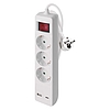 Hosszabbító 2 m / 3 aljzat / kapcsolós / fehér / 1× USB-A + 1× USB-C / 1,5 mm2 (P1322CU)
