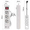 Hosszabbító 2 m / 3 aljzat / kapcsolós / fehér / 1× USB-A + 1× USB-C / 1,5 mm2 (P1322CU)
