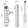 Hosszabbító 2 m / 3 aljzat / kapcsolós / fehér / 1× USB-A + 1× USB-C / 1,5 mm2 (P1322PD)