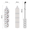 Hosszabbító 2 m / 4 aljzat / fehér / PVC / 1 mm2 (P0422)