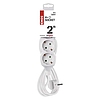Hosszabbító 2 m / 4 aljzat / fehér / PVC / 1 mm2 (P0422)