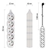 Hosszabbító 2 m / 5 aljzat / fehér / PVC / 1 mm2 (P0522)