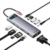 Hub 11in1 Baseus StarJoy Metal Glam Series, USB-C - HDMI + VGA + 3 x USB 3.0 + USB 2.0 + USB-C PD + RJ45 + SD/TF +3,5 mm (B00030709811-00)