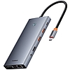 Hub 13in1 Baseus PortalJoy USB-C HDMI+DP+VGA+C+USB+PD+RJ45+SD/TF+3,5 mm szürke (B00053002811-01)